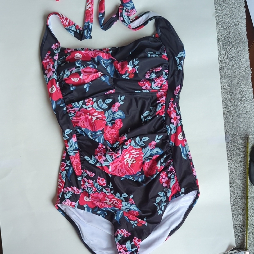 Slimming Push Up Padded Swimsuit Swimwear Bathing One Piece Medium New/wo t